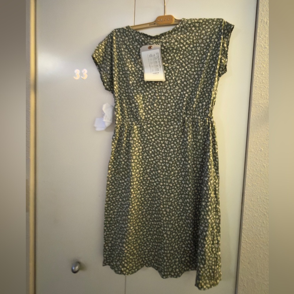 Green Floral Midi Dress